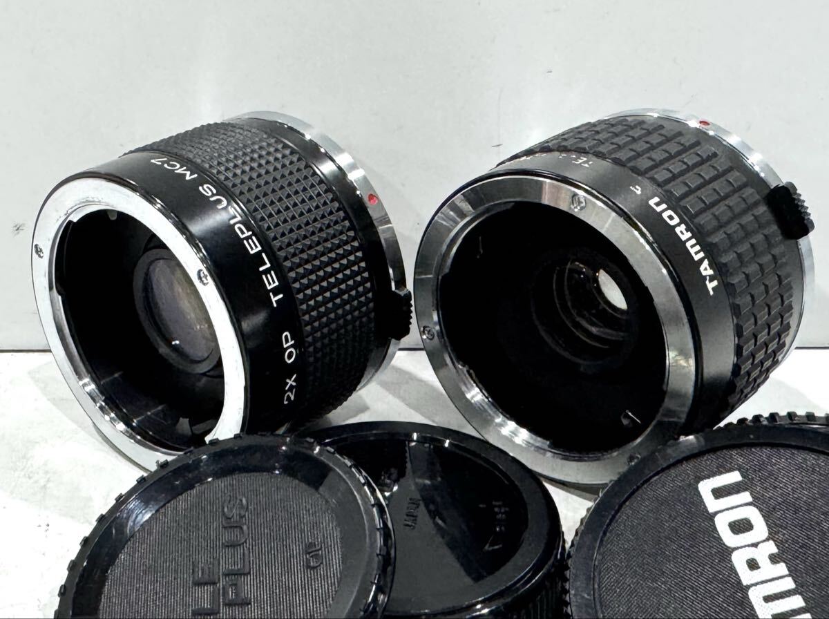 251215A☆ メーカー不明 2× OP TELEPLUS MC7 TAMRON TELE CONVERTER OLYMPUS マニュアルレンズ 2本セット ♪配送方法＝宅急便(EAZY)♪