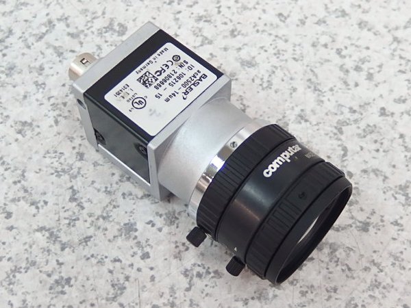 ■β【現状品】 Basler 社 acA2500-14um 500万画素 カメラ＋Computar社 固定焦点距離8mm、絞り範囲F1.4～F16Cマウントレンズ【1215-02】　