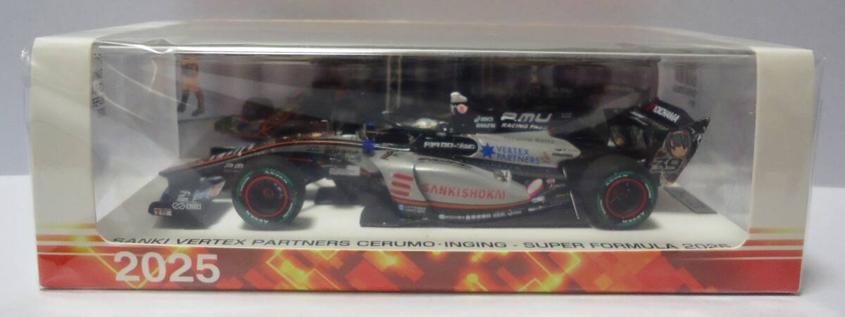 ★チーム別注★1/43 ＃39 大湯 都史樹 Toshiki Oyu SANKi VERTEX PARTNERS CERUMO・INGING SUPER FORMULA 2025 SF23 Spark 43SF2539