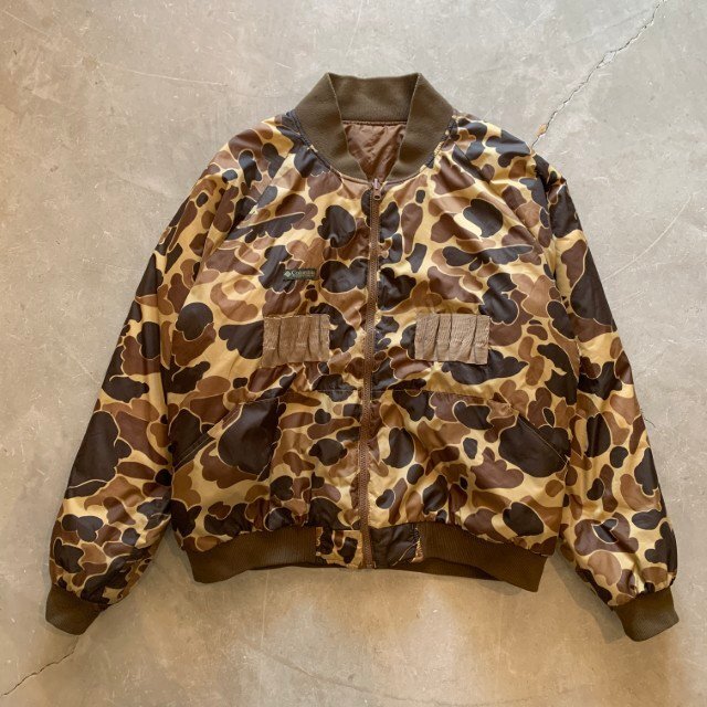 【XL】90s Columbia リバーシブル 中綿ジャケット ダックカモ 迷彩■ビンテージ オールド アメリカ古着 コロンビア ハンティング