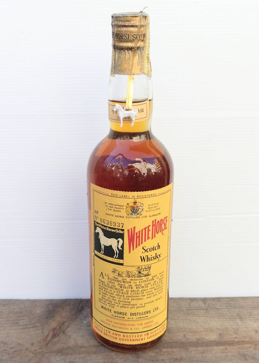 希少☆未開栓 古酒 特級 ウイスキー ホワイトホース ティンキャップ WHITE HORSE SCOTCH WHISKY 760ml 43度●H5607