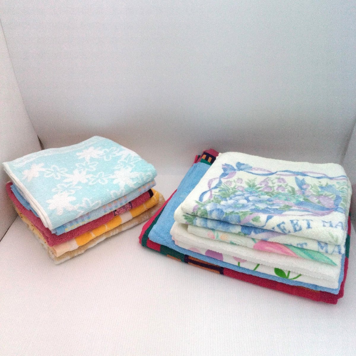 バスタオル 保管品 12枚 まとめ ダスター ウェス 掃除 介護に 大判あり 柄入り【道楽札幌】