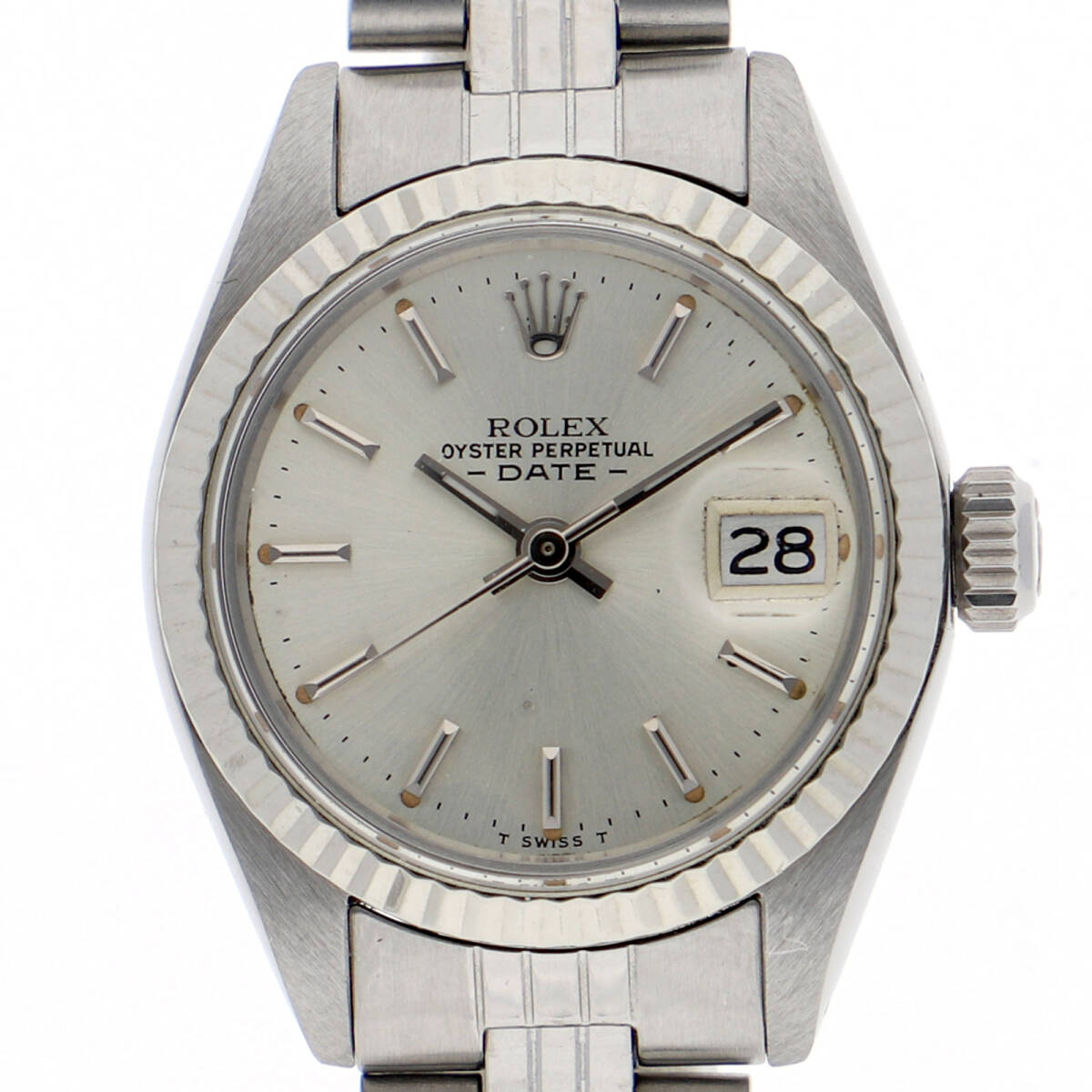 ROLEX ロレックス 6917 デイトジャスト シルバーダイヤル SS/WG 自動巻き レディース【136555】
