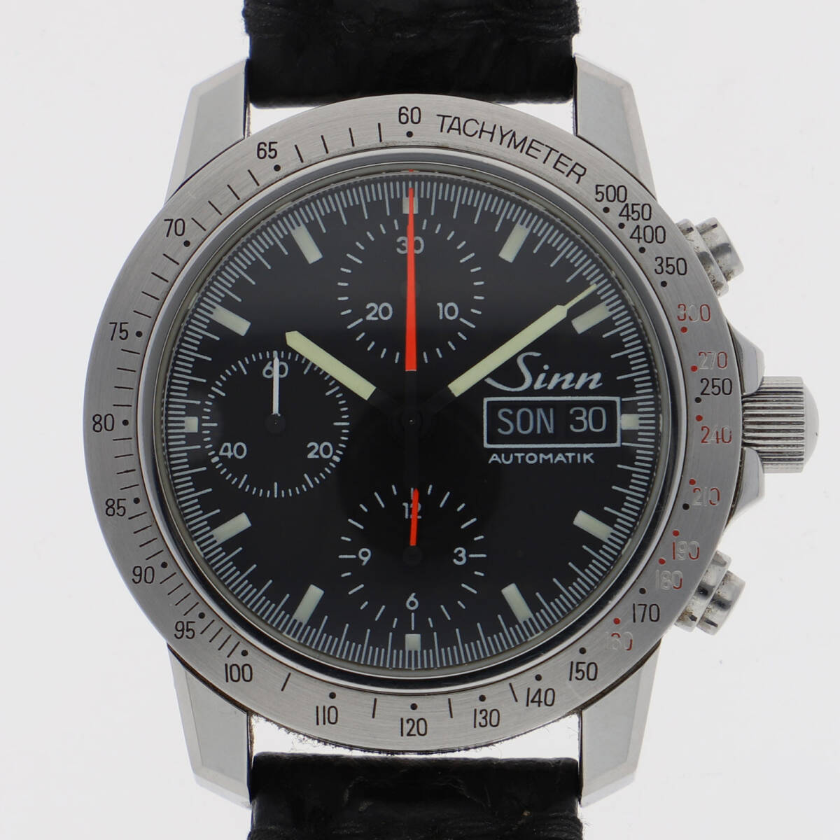 Sinn ジン 303.2267 アウトバーン ブラックダイヤル SS/レザー 自動巻き メンズ【137239】