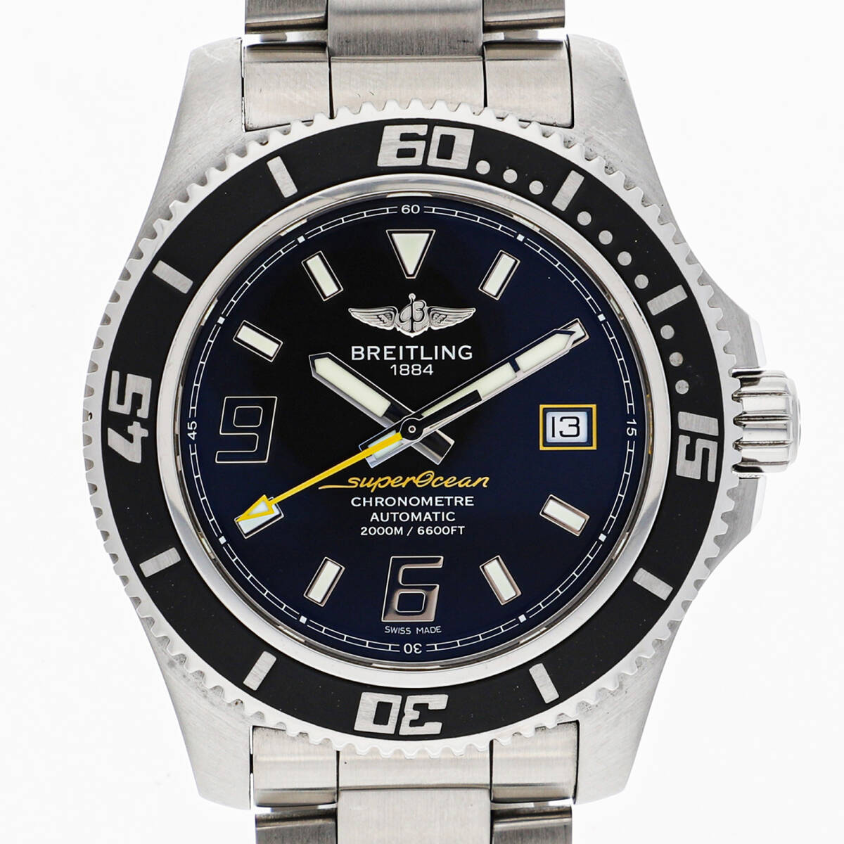 BREITLING ブライトリング A17391 スーパーオーシャン 44 ブラックダイヤル SS 自動巻き メンズ【131361】