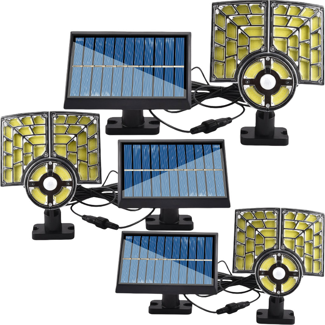 3個セット 新型LEDソーラーライト LEDセンサーライト 防水 屋外照明 LED作業灯 防犯ライト 屋外用ライト LEDライト 自動点灯センサー付き