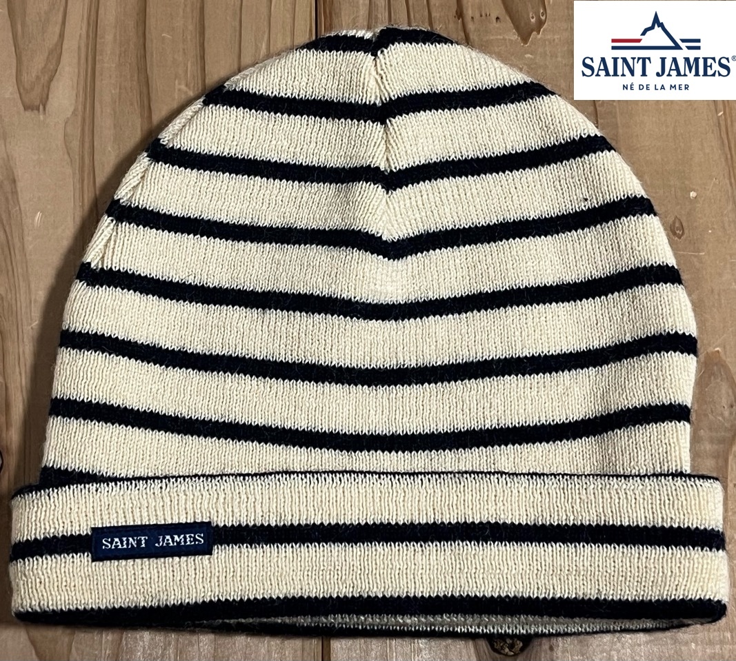 SAINT JAMES ボーダー ウール ニット帽 Adaultes 古着 セントジェームス 帽子 ビーニー ニットキャップ wool france フランス 2