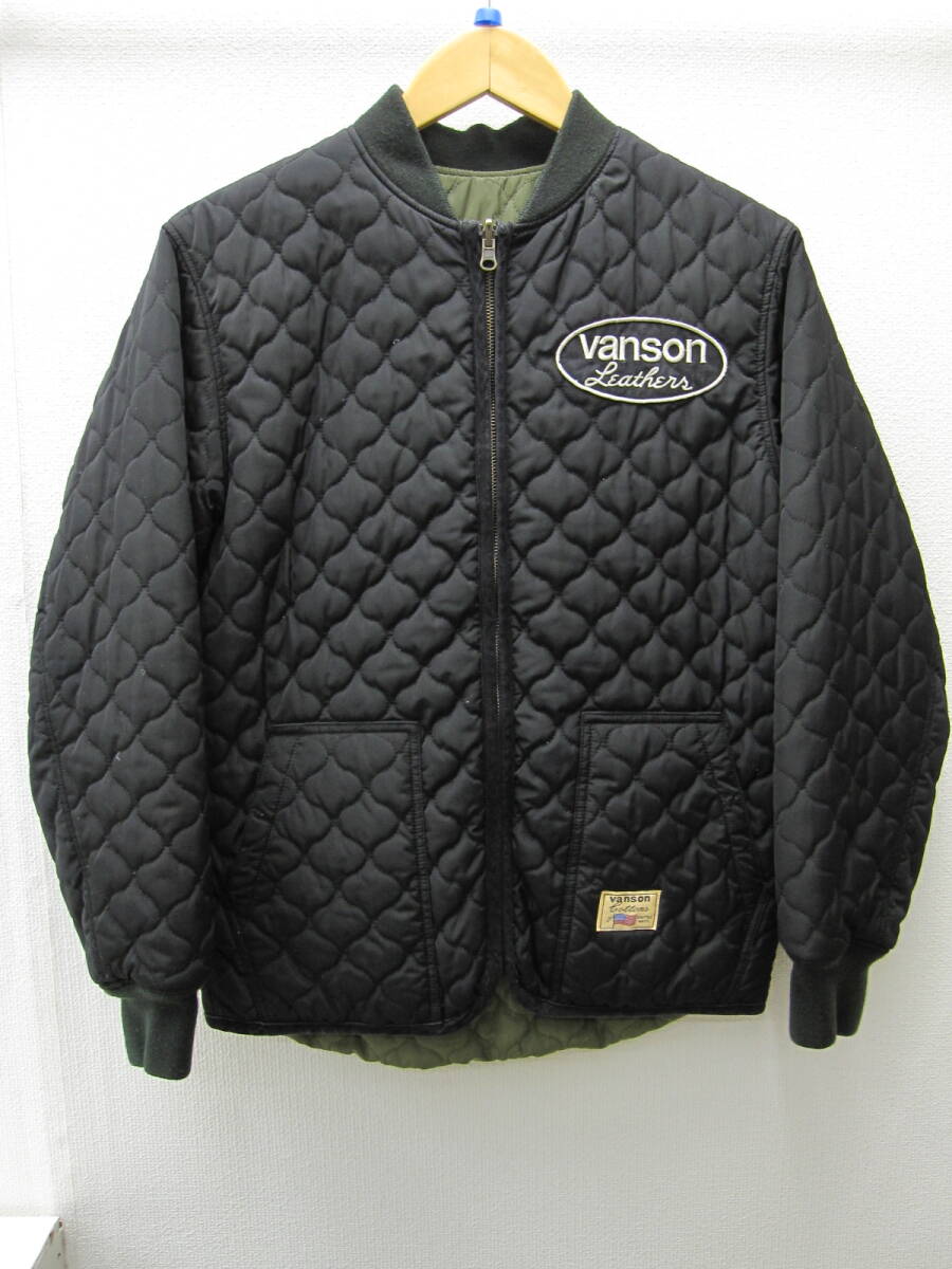 es/715801/2512/VANSON バンソン リバーシブル 中綿ポリエステル キルティングジャケット/ブラックorグリーン/サイズL