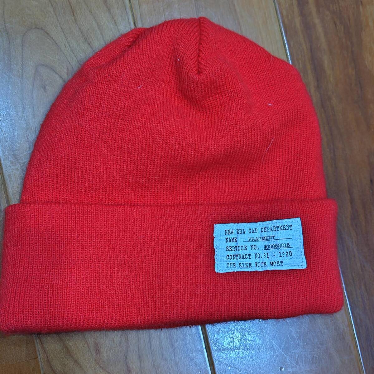 fragment design × NEWERA コラボニットキャップ 赤 フリーサイズ/フラグメント ニューエラ