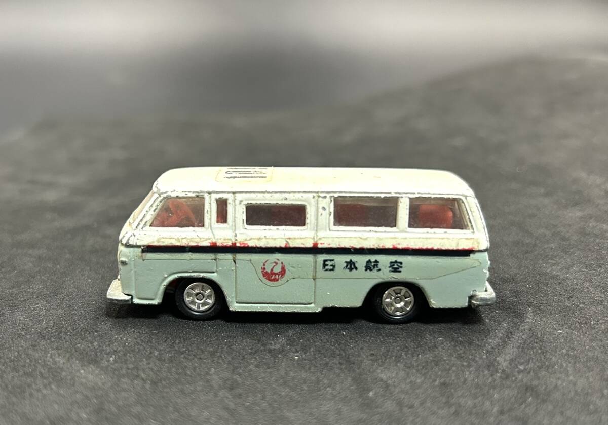 【S482】トミカ/当時物/現状品/黒箱/日産キャブオール 日本航空連絡車/日本製/日本航空（JAL）/ダメージ/