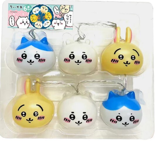 新品 送料無料 ちいかわ 6連ライト 照明 クリスマス イルミネーション ちいかわ、ハチワレ、うさぎ LEDライト 点滅