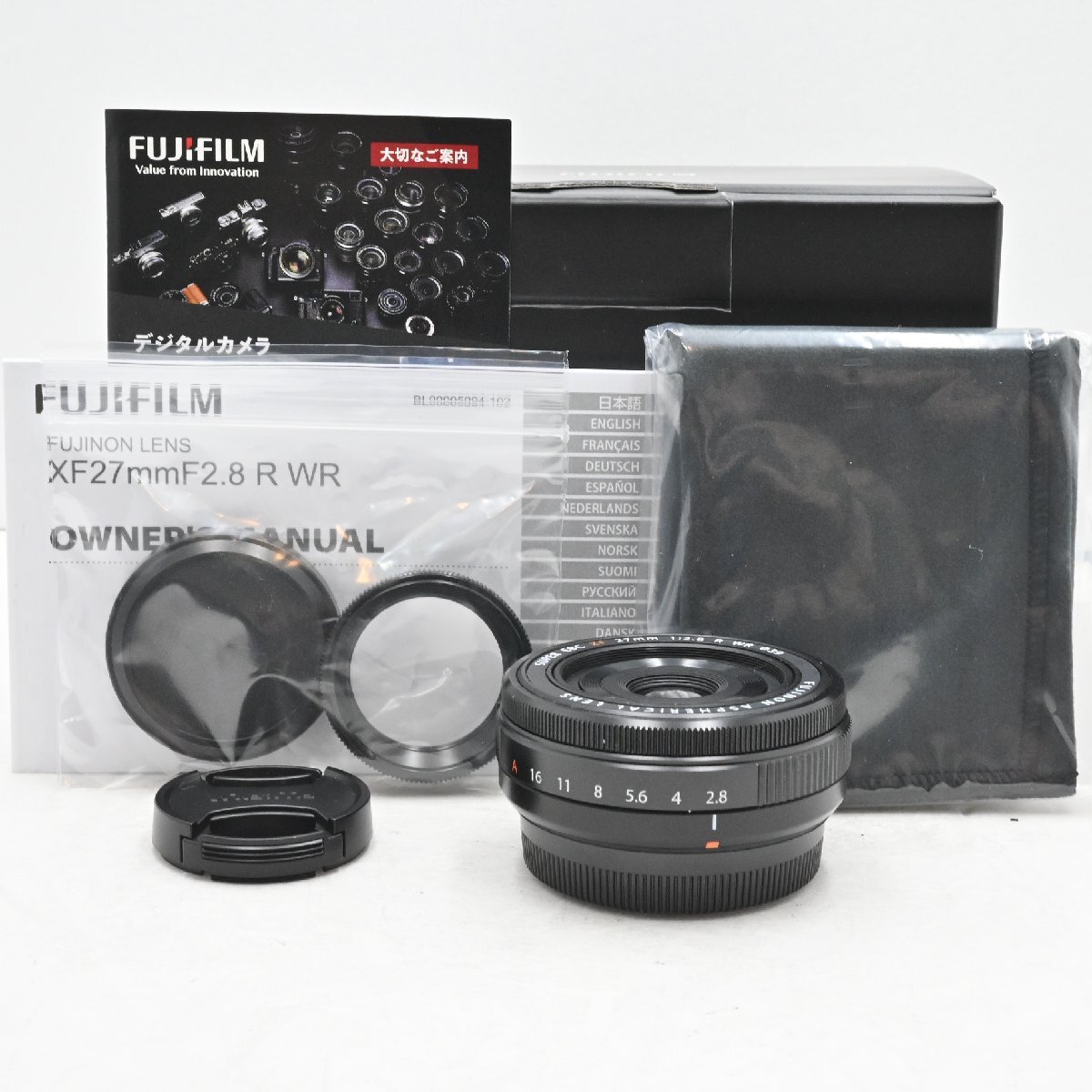 美品★★★富士フイルム(FUJIFILM) X 交換レンズ フジノン 単焦点 パンケーキ 27mm F2.8 防塵防滴耐低温 絞りリング F XF27MMF2.8 R WR