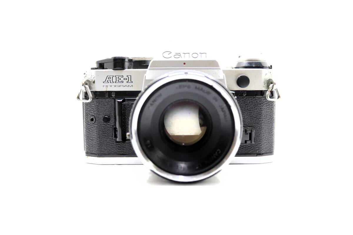 ★訳あり品★Canon キヤノン AE-1 PROGRAM + FD 50mm F1.8 フィルム一眼レフカメラレンズセット！ OK9128