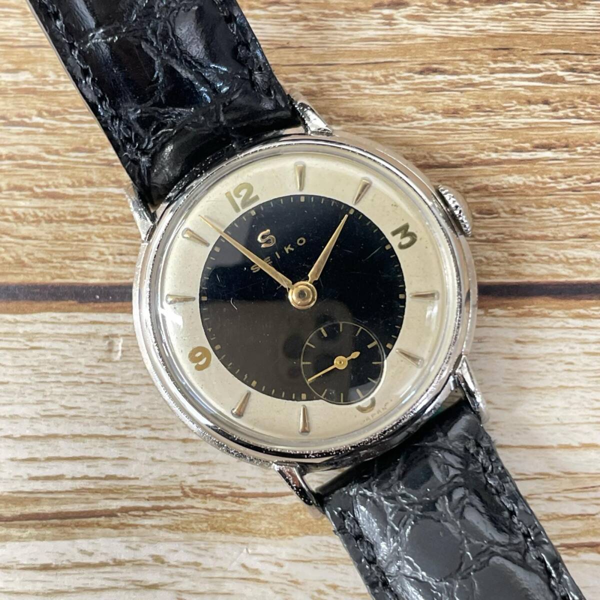 OH済 セイコー スモールセコンド 12058 ツートン文字盤 手巻き アンティーク 腕時計 稼働品 SEIKO vintage watch ◆2008