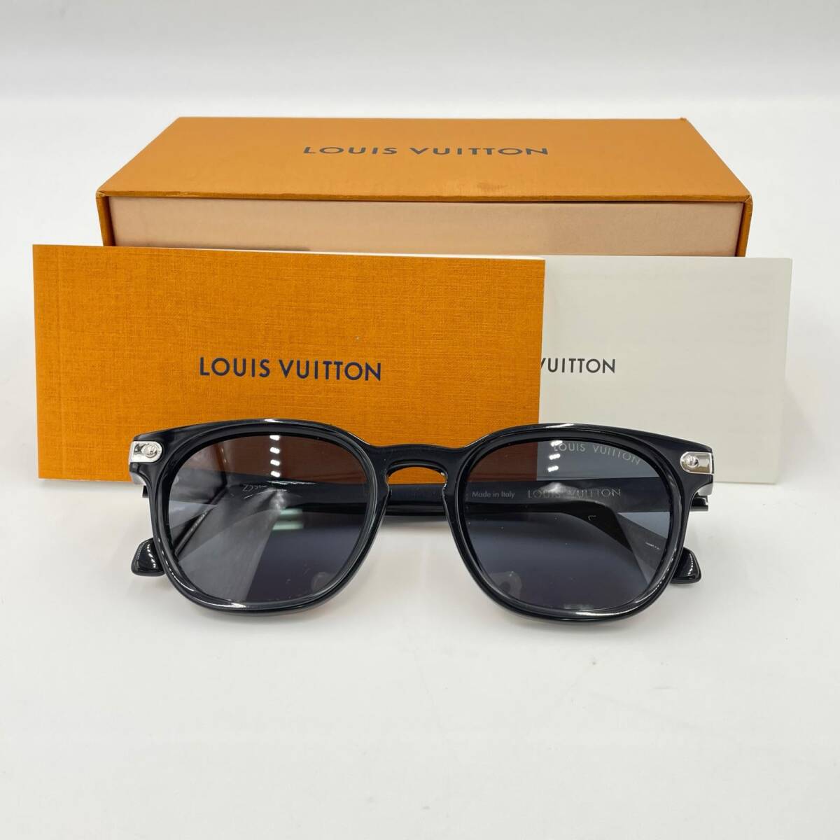 LOUIS VUITTON ルイヴィトン サングラス ブラック Z2381U 93L セルフレーム 箱・取説付(ケースなし) ◆2004