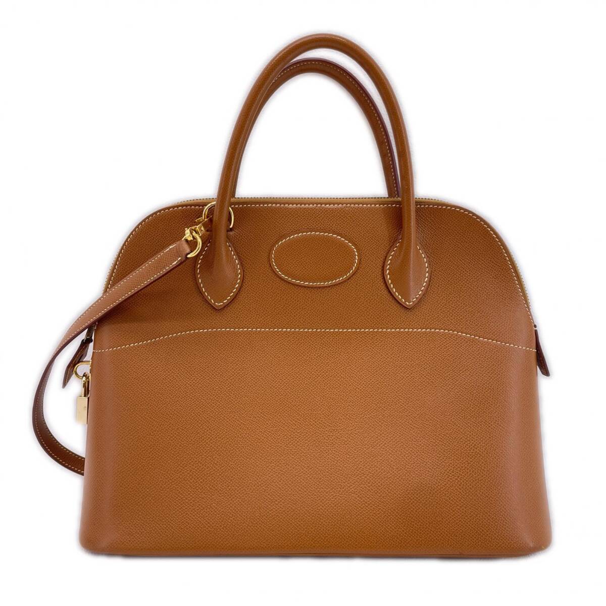 エルメス 2way ハンドバッグ ボリード31 エプソン ゴールド ストラップ、カデナ&キー付 ゴールド金具 HERMES 中古 ◆2008