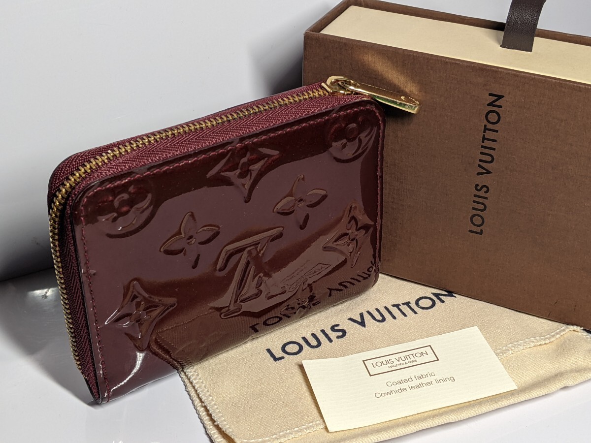 ルイヴィトン LOUIS VUITTON コインケース M93608 ジッピーコインパース レザー ポムダムール 財布 ヴェルニ ウォレット