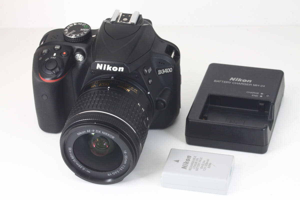 ★超極上美品★ Nikon D3400 AF-P NIKKOR 18-55mm F3.5-5.6 G VR DX レンズセット ★完動品★ ニコン #238
