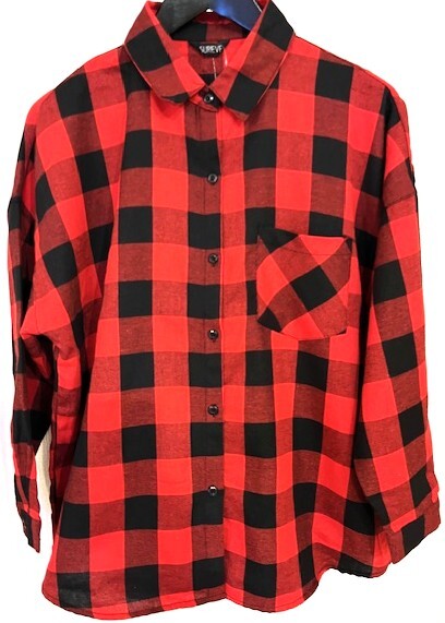 新品未使用!!●バッファローチェックシャツ●赤黒●Lサイズ