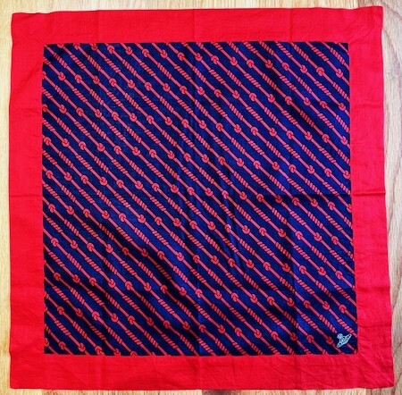 激レアモデル!! 美品!! 90年代後期～2000年代初頭●Vinienne ヴィヴィアンウエストウッド●ハンカチ 赤黒チェーンモチーフ 刺繍