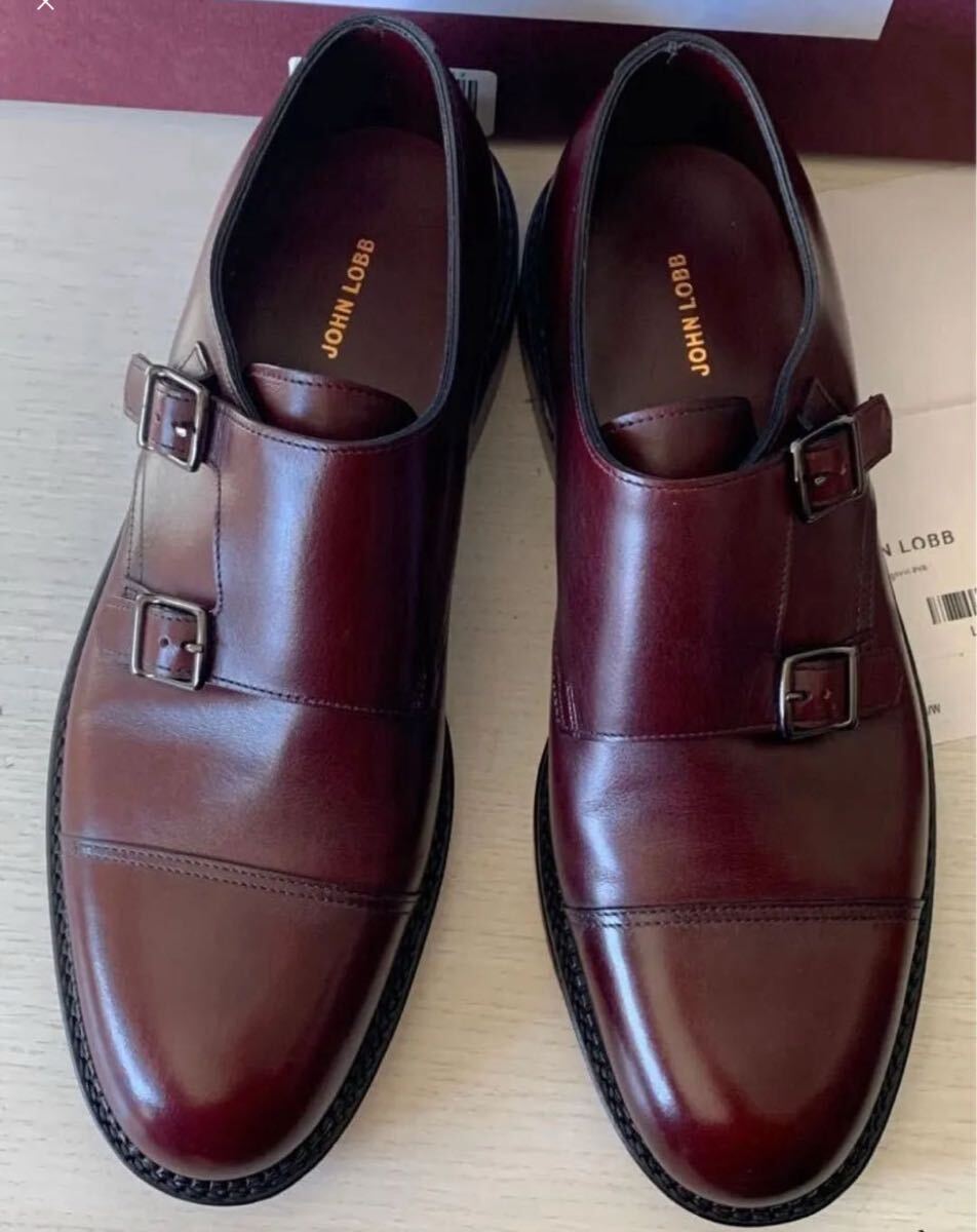 【極美】半額以下 新品・未使用 JOHN LOBB ジョンロブ ダブルモンクストラップ 高級紳士革靴 ブラウン。