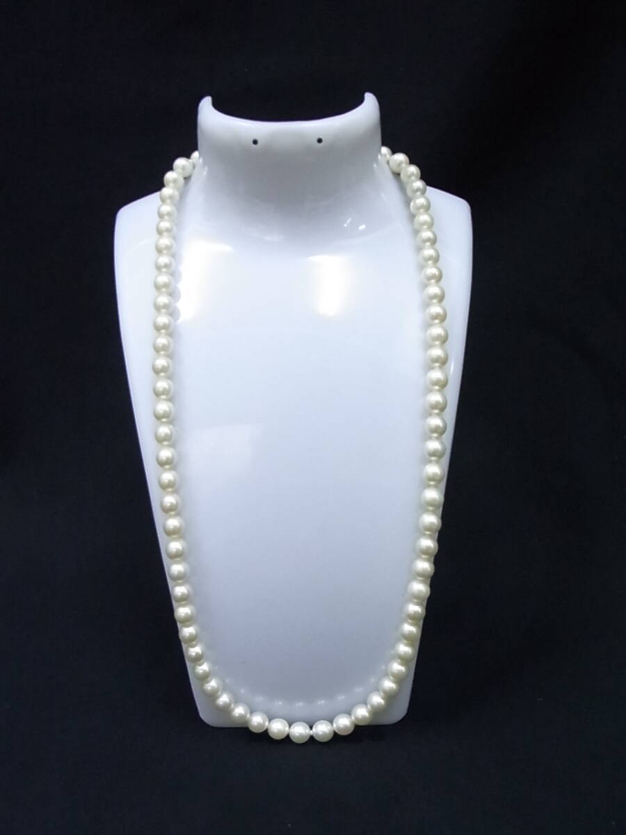 パールネックレス 真珠ネックレス ＵＳＥＤ アコヤ真珠 7～7.5ｍｍ シルバー金具　鑑別書付