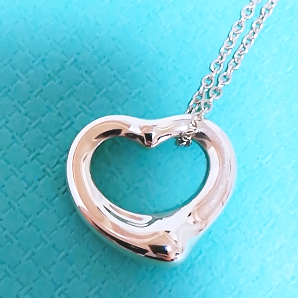 美品 ティファニー エルサペレッティ オープンハート ペンダント 16mm AG シルバー ネックレス TIFFANY&Co. ②