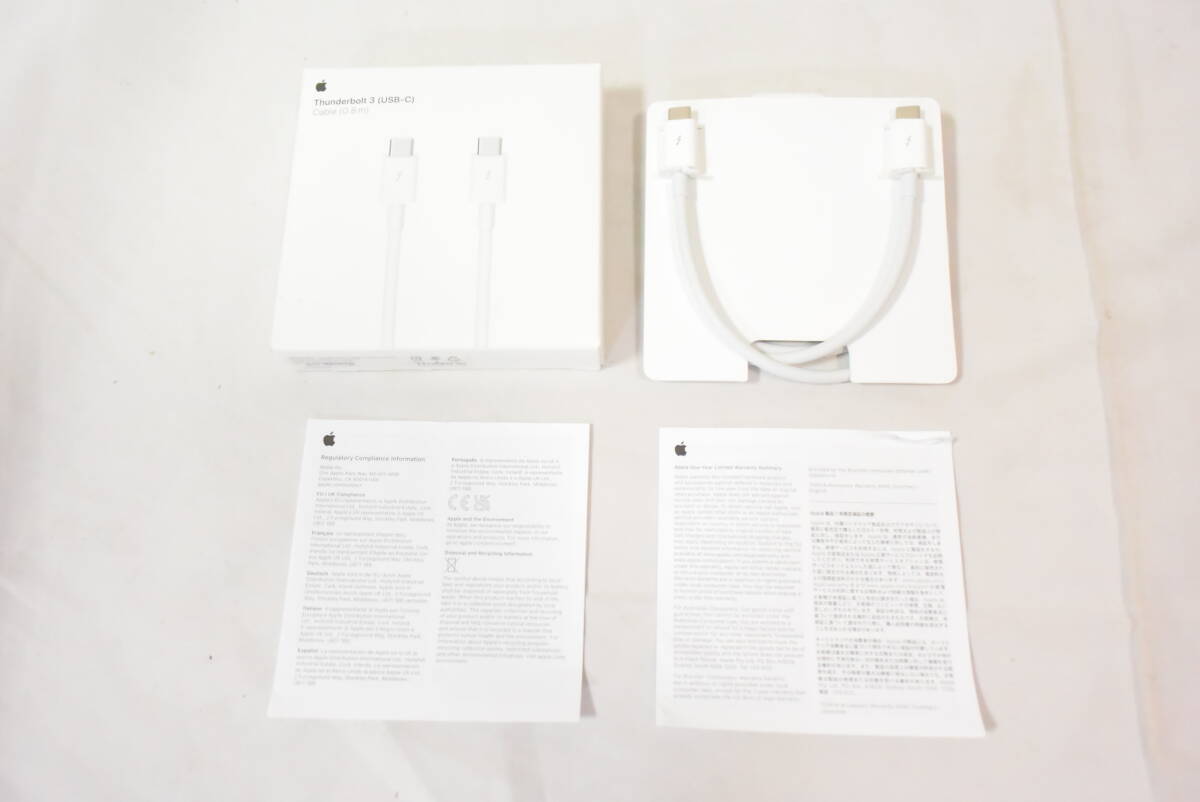 【美品】 Apple アップル Thunderbolt 3 USB-C ケーブル 0.8m MQ4H2FE/A （純正・国内正規品）