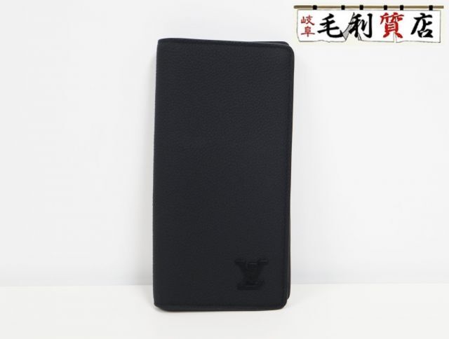 ルイヴィトン LOUIS VUITTON ポルトフォイユ・ブラザ LVアエログラム M69980 ブラック レザー 長財布 メンズ【中古】財布