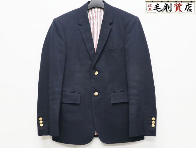 トムブラウン THOM BROWNE サイズ1 MJU060AW7017 金ボタン 2Bジャケット ネイビー 【中古】 ジャケット