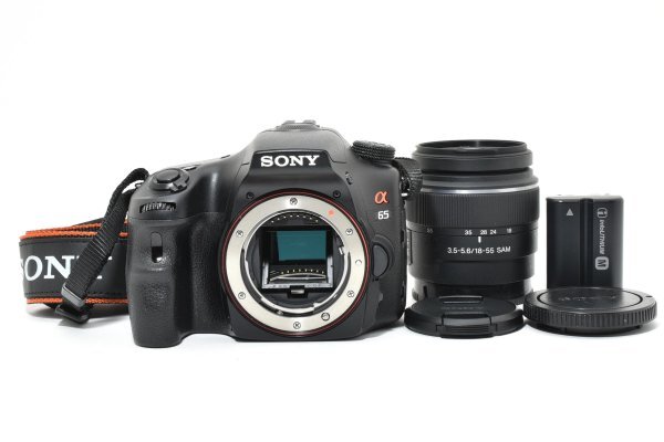 ADS7957★ ショット数 26枚!! 超美品 ★ ソニー SONY α65 SLT-A65V ボディ + 18-55mm レンズセット