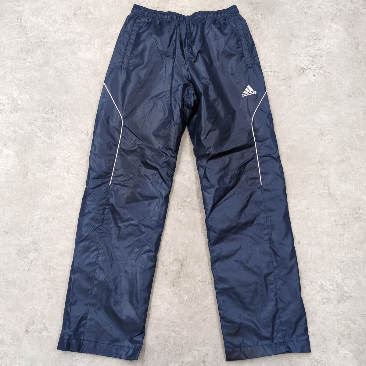 1872▲ adidas アディダス メンズ サイズS ナイロンパンツ ネイビー ジャージ トレーニング ウインドブレーカー パンツ