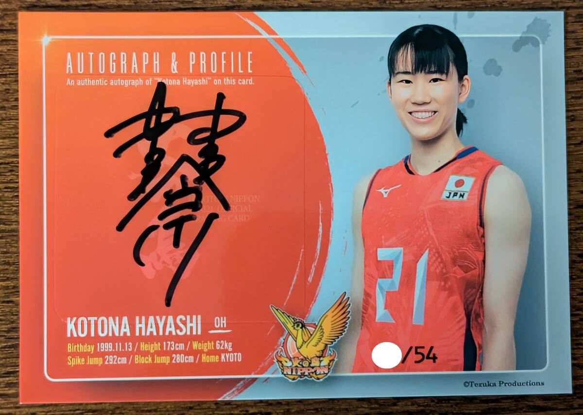 火の鳥NIPPON 2021【林 琴奈】54枚限定 プロフィール直筆サインカード 公式トレーディングカード