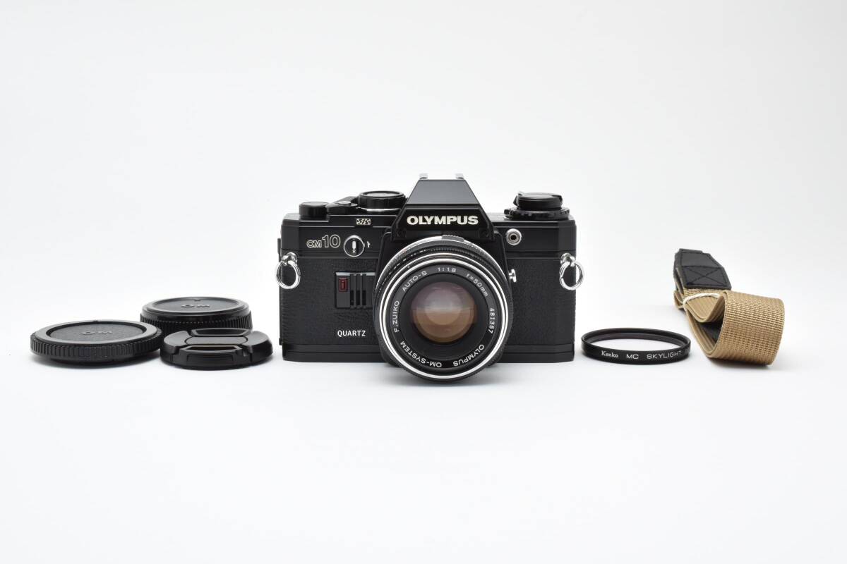 動作品 OLYMPUS OM10 OM-SYSTEM F.ZUIKO AUTO-S 50mm f/1.8 フィルムカメラブラック オリンパス レンズ カメラ ストラップ 2692998