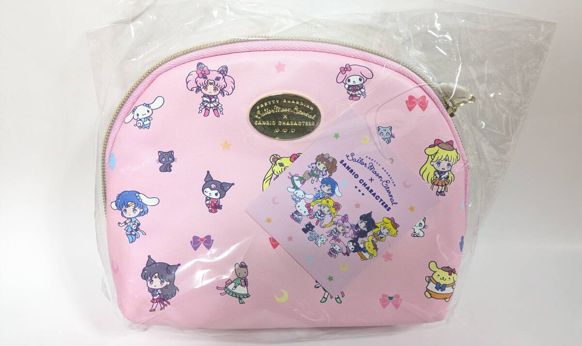 【サンリオ】セーラームーン エターナル ピンクポーチ キティ マイメロ クロミ シナモン プリン マロンクリーム コラボ　未開封！