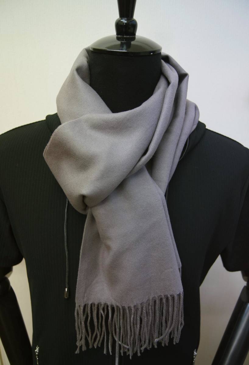 カシミア100％英国”ストール”新作チャコールグレー〇*:..azu00men