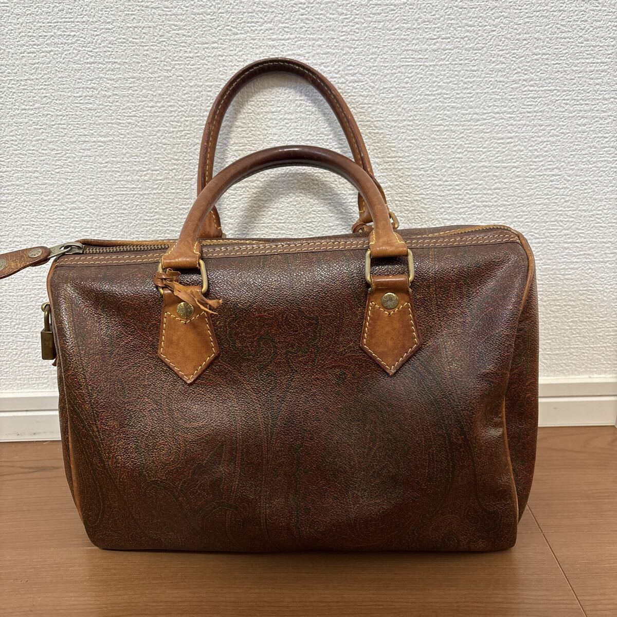 ●エトロ ETRO ペイズリー柄 ハンドバッグ ミニボストンバッグ イタリア製 バッグ PVC