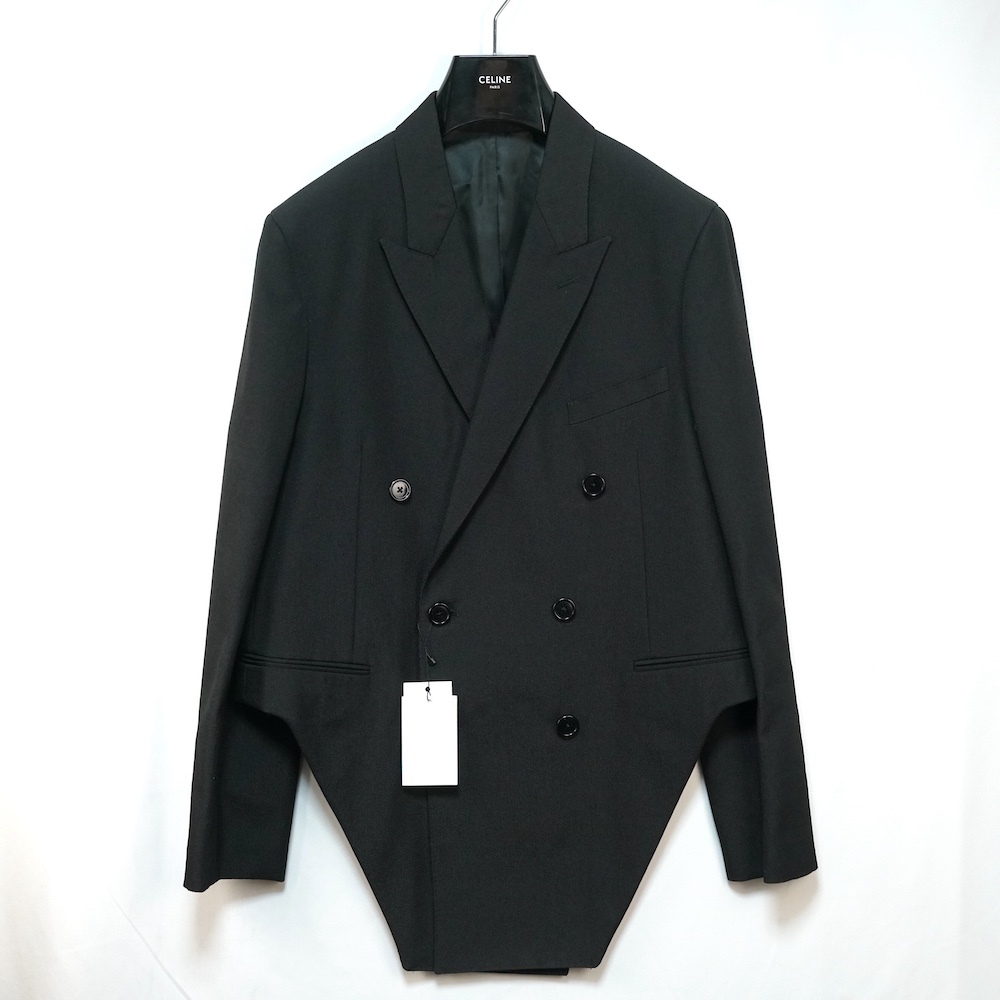 CELINE セリーヌ オーバーサイズ ダブルプレスト ブレザー ジャケット ウール ブラック 48サイズ 2V86J883R