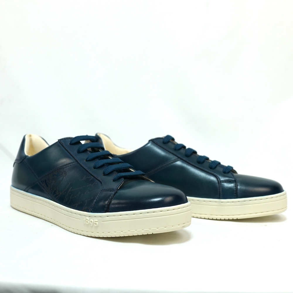 BERLUTI 1895 PARIS ベルルッティ プレイタイム パッチワーク スクリットレザー スニーカー アヴェイロ ブルー size6.5(約26cm) S6062-002