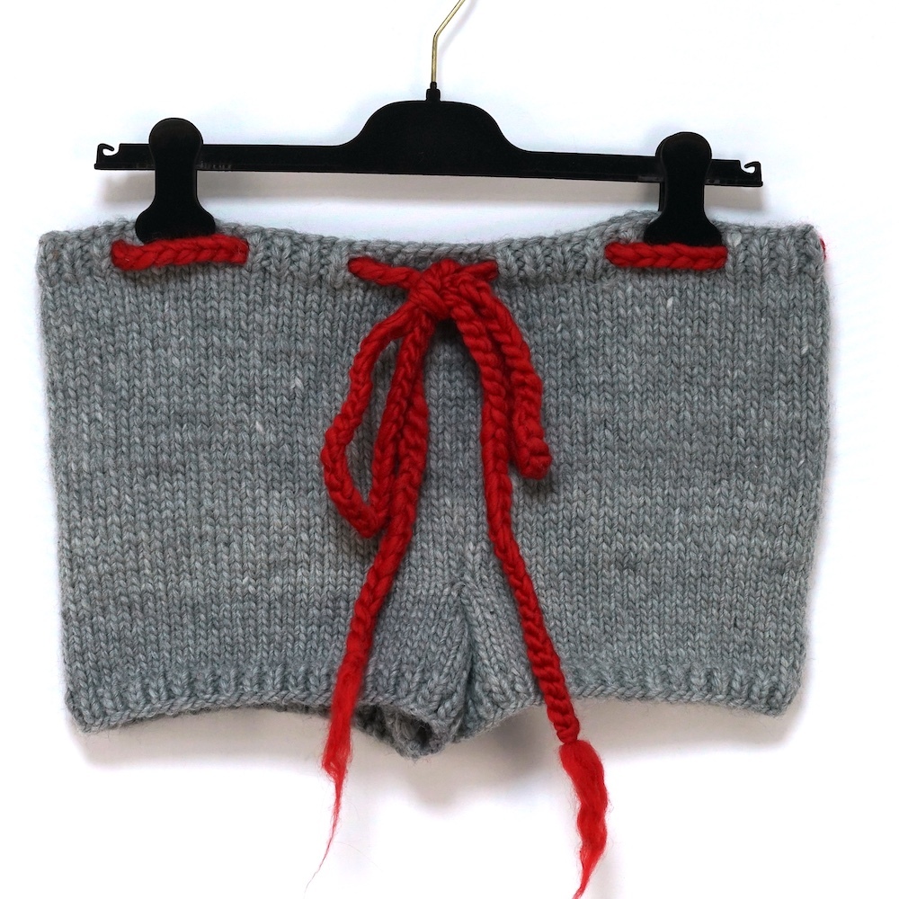 HOPE MACAULAY ホープ マコーレー Chunky Knit Short Pants チャンキーニット ショートパンツ グレー レッド Sサイズ