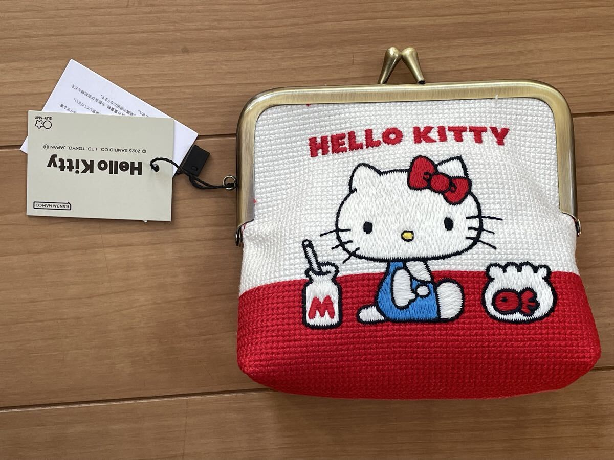 ★未使用新品！ハローキティ☆ 畳み刺繍がすてき！がま口ポーチ☆定価2,310円送料185円★