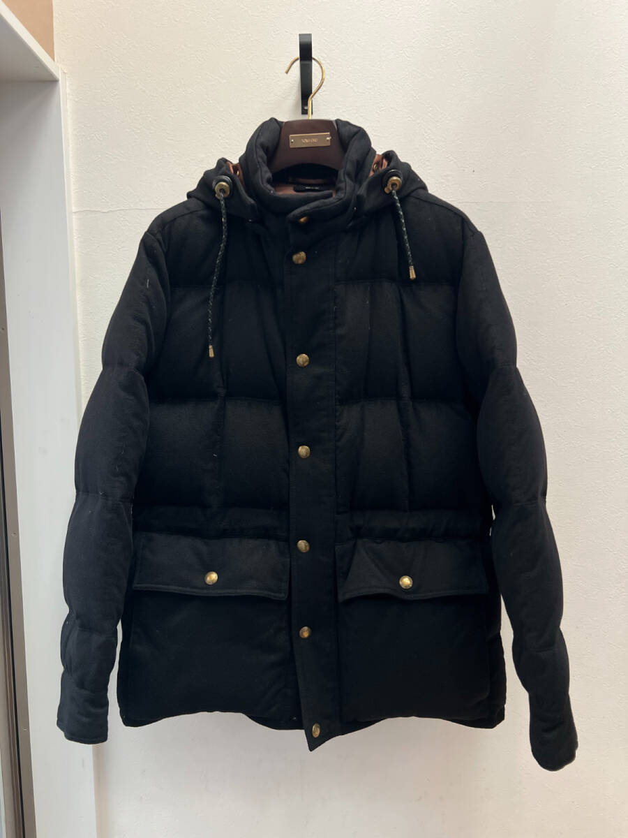 TOM FORD 驚愕のカシミア100%!! ブラック ダウン ジャケット 黒 定価150万 コート ベスト チェスター トレンチ トムフォード size48
