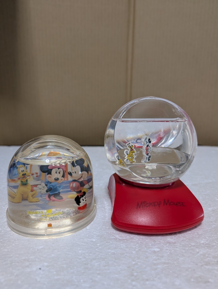 当時物 アンティークミッキー ミッキー&ミニー スノードーム オイルクロック セット MICKEY&MINNIE MICKEY&グーフィー MICKEYMOUSE