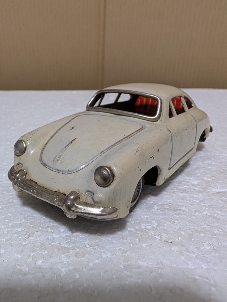 1960年代当時物 ブリキ玩具 SSSインターナショナル商事 1/29スケール ポルシェ356Bクーペ 白色 PORSCHE356 MADE IN JAPAN the TINYGIANT 