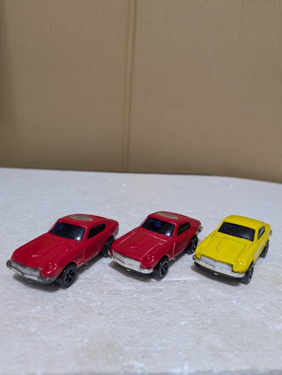 絶版ブリキ Fairlady Z 日産 フェアレディZ S30 240Z 赤 黄 全長約10cm ICHIKO イチコー ブリキ 3台まとめ MADE IN JAPAN 日本製