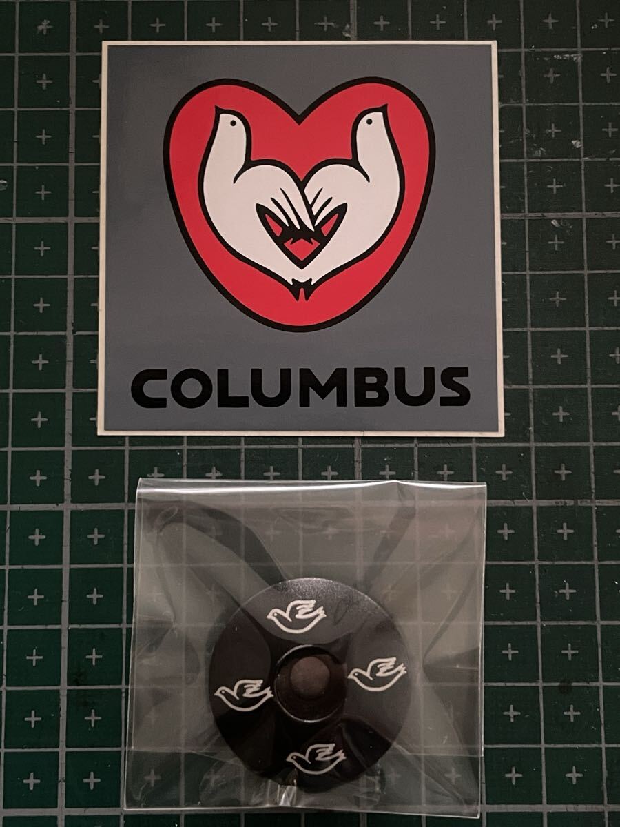 中古美品 COLUMBUS P4 OSアヘッドステム トップキャップ 1-1/8” アンカーボルト無し　＋おまけステッカー(紙ベース)