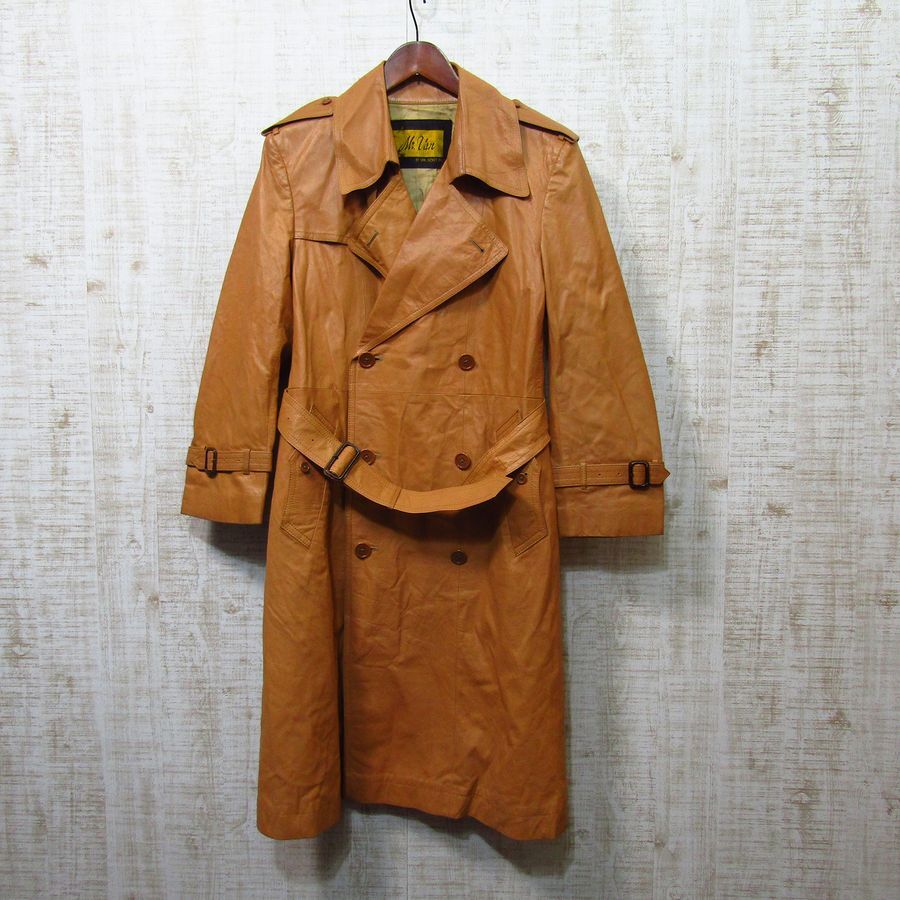 MR.VAN　ビンテージレザートレンチコート　サイズM　VAN　JACKET　牛革　C-TK-1309 旧タグ 