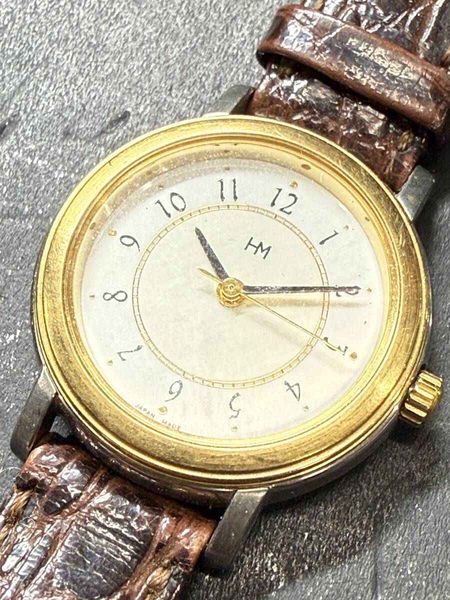 ★コレクター必見 HM モリハナエ CHIC TIME 腕時計 ジャンク ゴールド×ブラウン レディース アクセサリー コレクション Se592