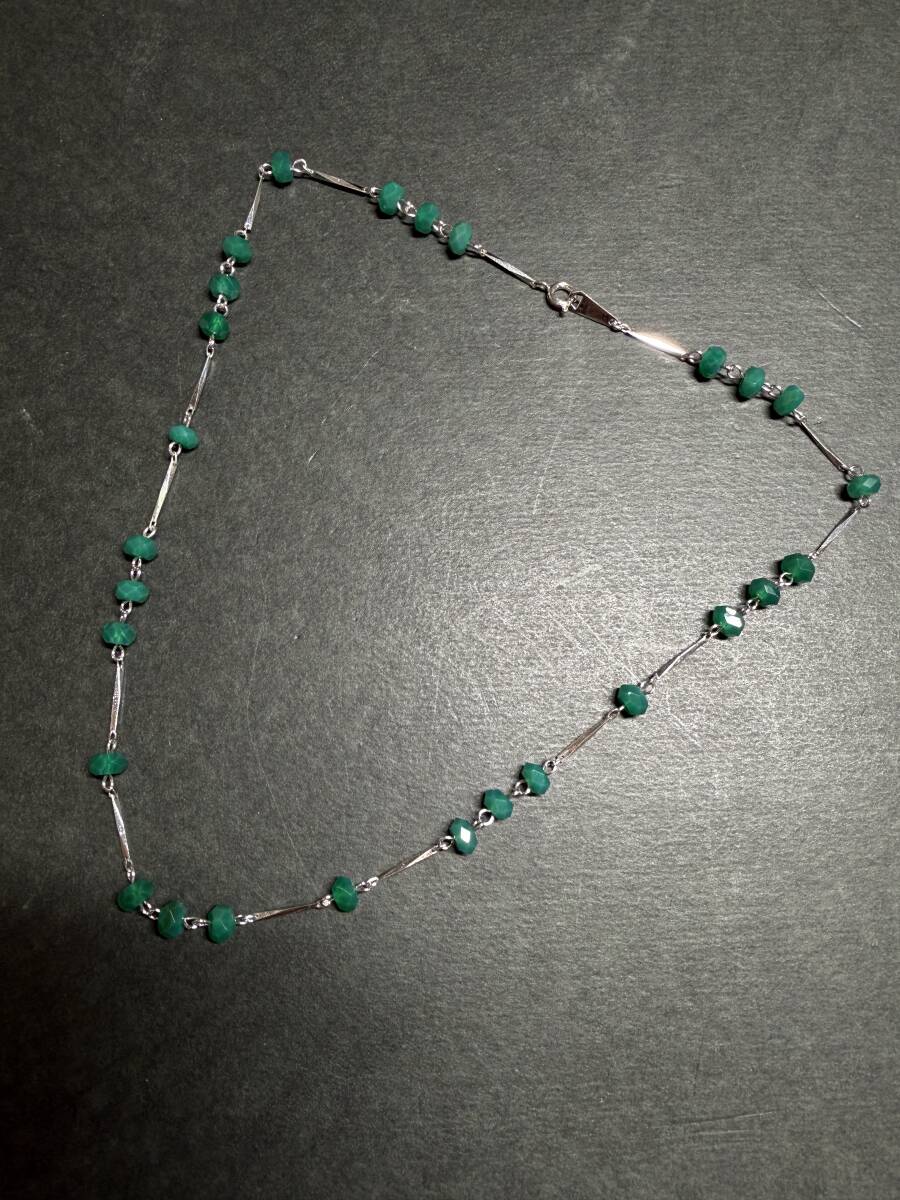 ★コレクター必見 ビンテージ ビーズ付き ネックレス グリーン レディース アクセサリー 飾り コレクション Se796