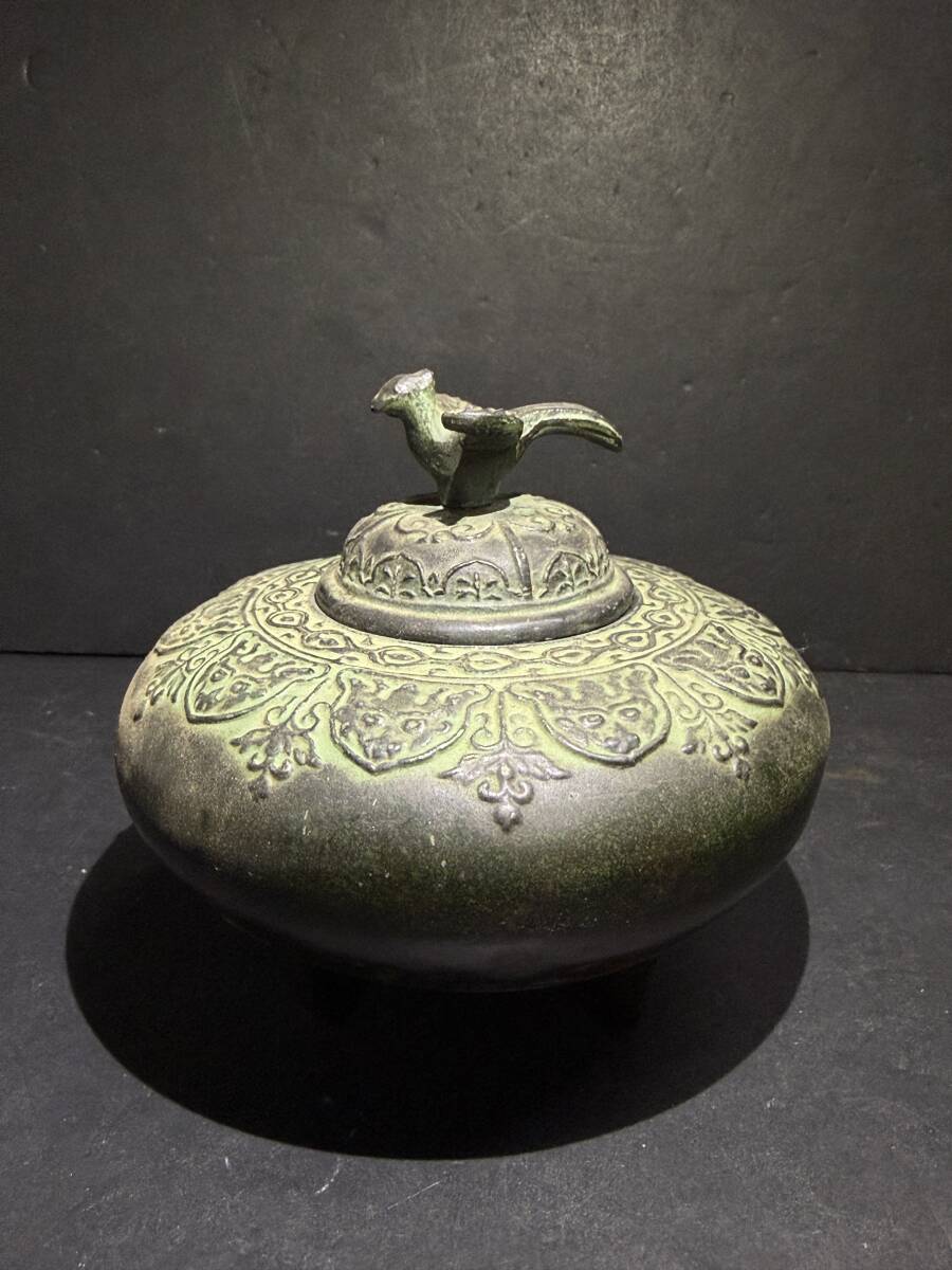 ★コレクター必見 香炉 青銅製 置き物 香道具 香具 金属工芸 インテリア オブジェ 飾り 現状品 Se888
